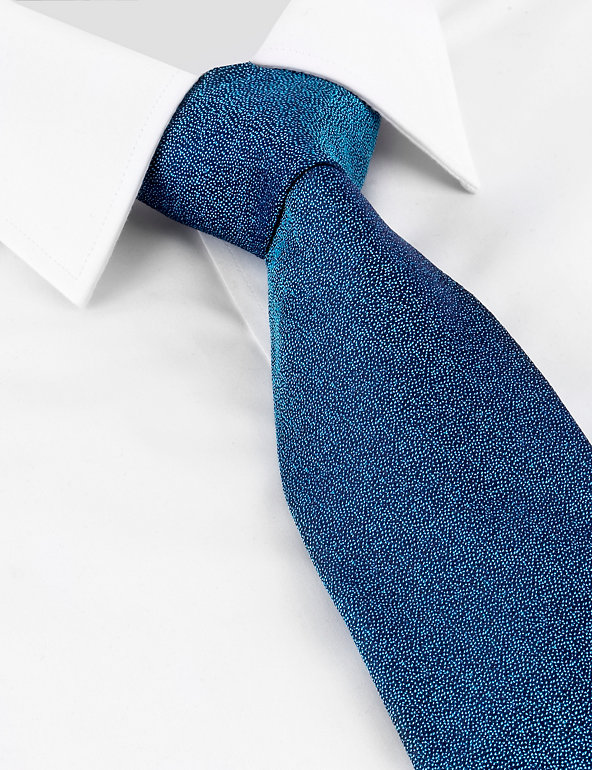 Savile Row Inspired Pure Silk Spray Paint Print & Textured Tie Image 1 of 2