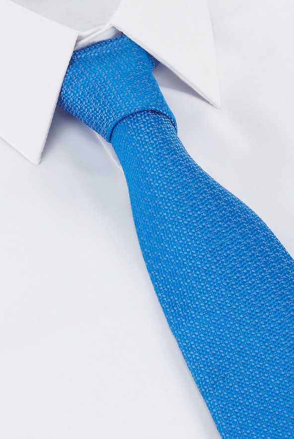 Savile Row Inspired Pure Silk Textured Weave Tie Image 1 of 1
