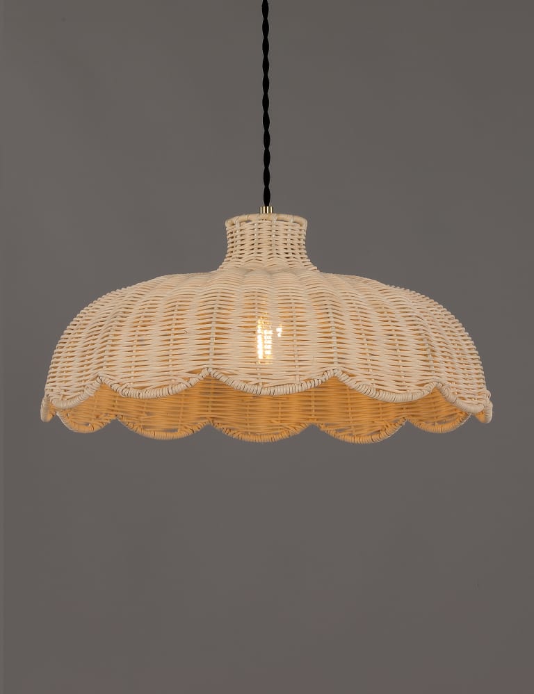Scalloped drum shade on sale chandelier