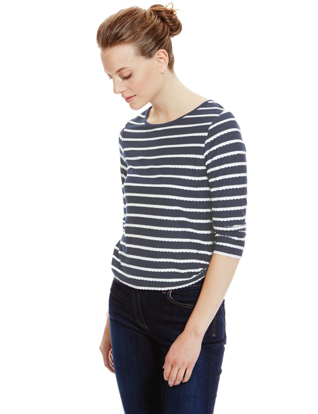 Scallop Striped Marl Top 2 of 4