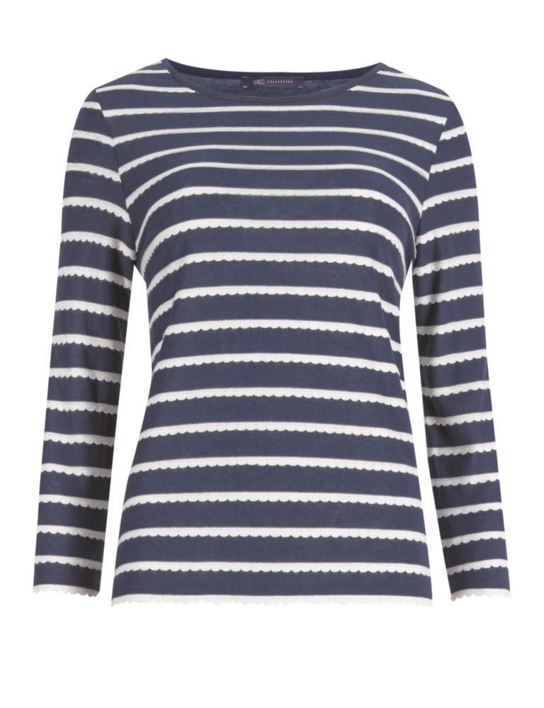 Scallop Striped Marl Top 3 of 4