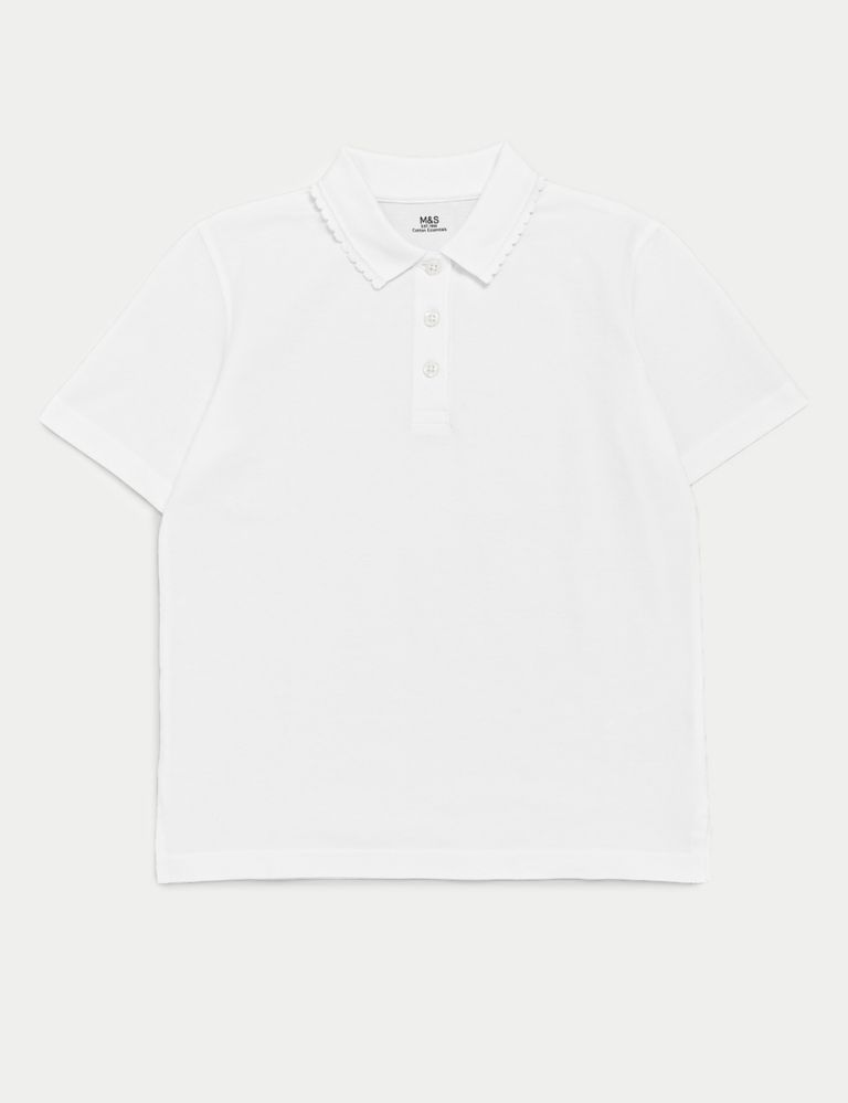 School Girls' Pure Cotton Polo Shirt (2-18 Yrs) | M&S Collection | M&S