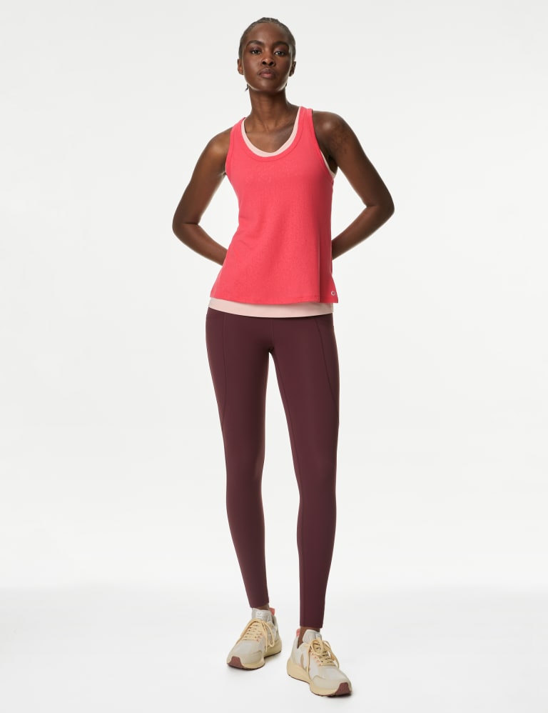 Scoop Neck Double Layer Relaxed Vest Top Goodmove M S