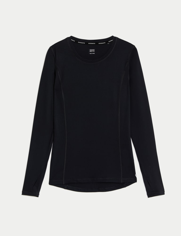 Black Scoop Neck Long Sleeve