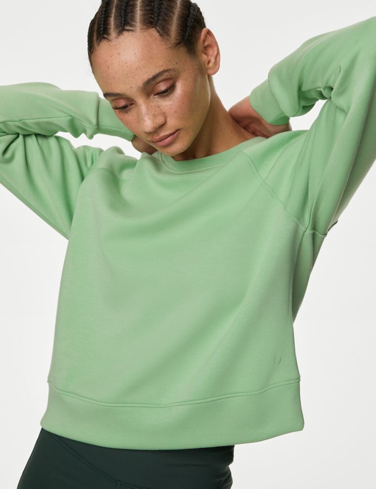 Scoop Neck Relaxed Crop Yoga Sweatshirt 4 of 6