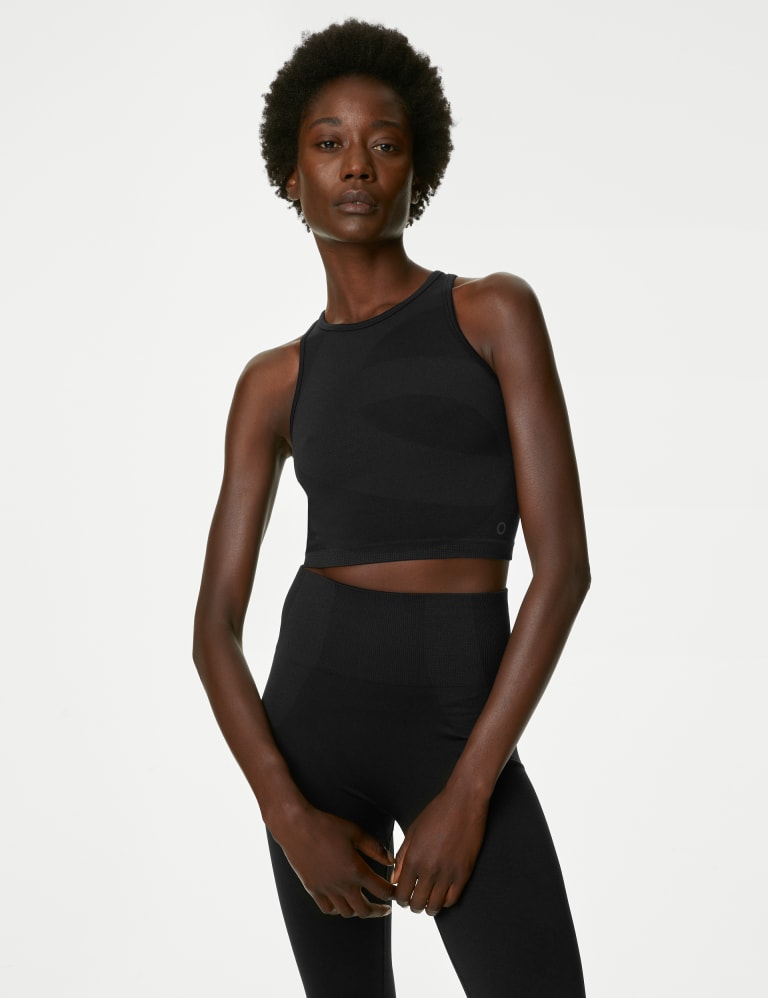 Scoop Neck Seamless Fitted Crop Top Goodmove M S