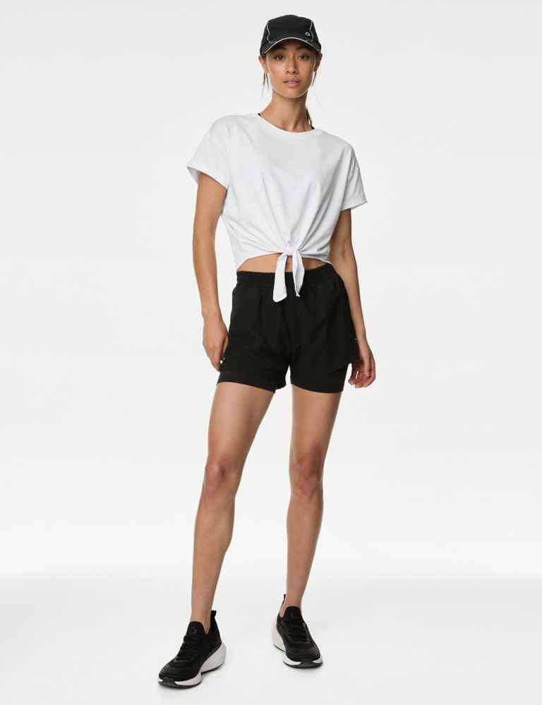 Scoop Neck Tie Front Relaxed Cropped Top 3 of 6