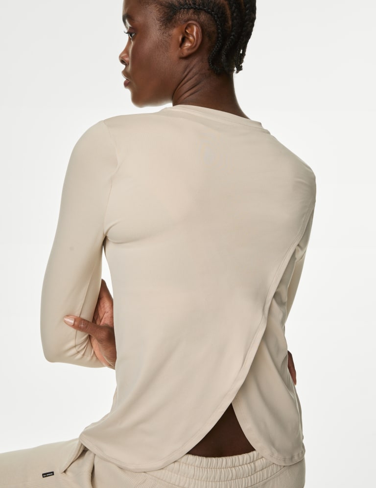 Long sleeve wrap yoga top shop