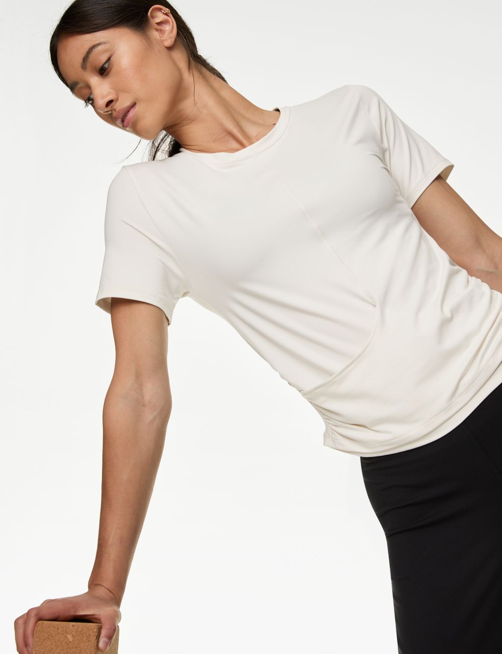 Scoop Neck Wrap Front Yoga T-Shirt 2 of 7