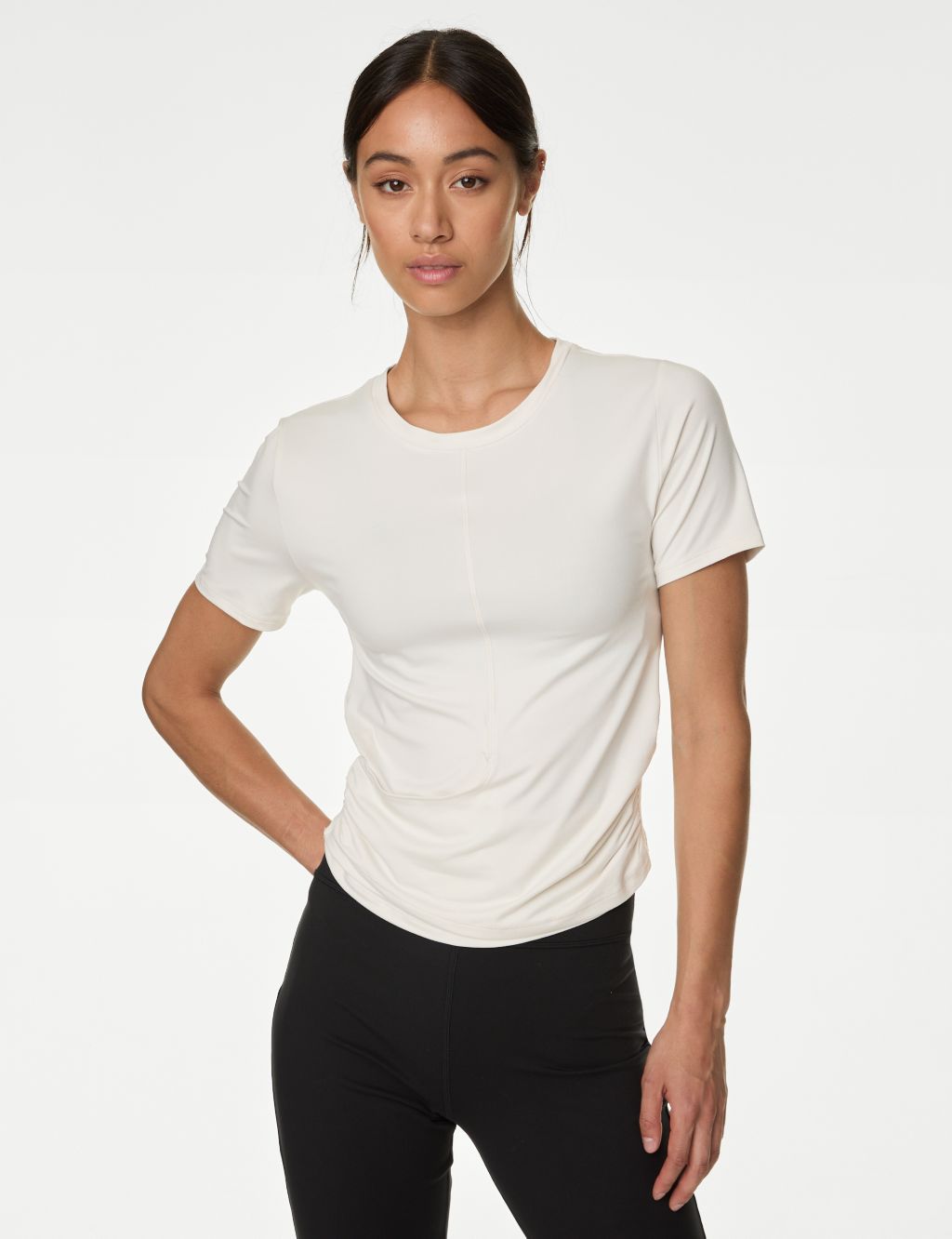 Scoop Neck Wrap Front Yoga T-Shirt 6 of 7