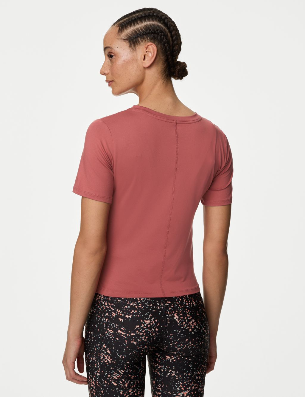 Scoop Neck Wrap Front Yoga T-Shirt 5 of 6