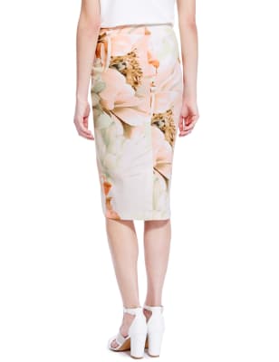 Floral scuba pencil skirt store