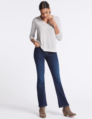 Sculpt & Lift Mid Rise Slim Boot Cut Jeans, M&S Collection