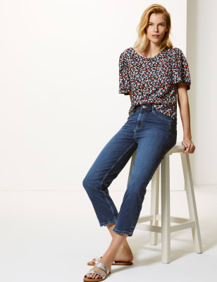 Marks and spencer crop jeans sale