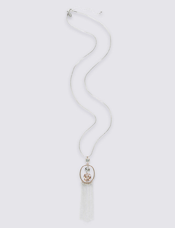 Sculpted Rose Tassel Necklace Image 1 of 1