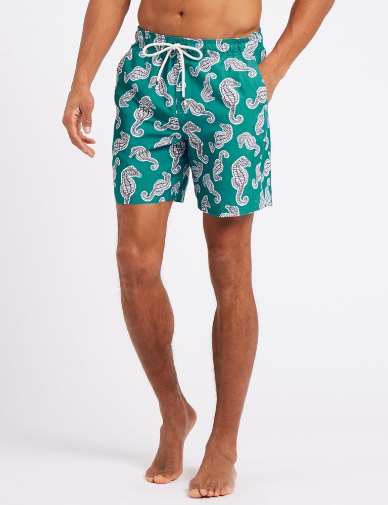 Seahorse Design Quick Dry Swim Shorts, M&S Collection