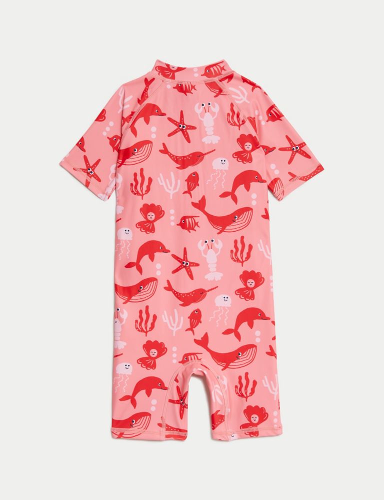 Sealife Print All In One Swimsuit (2-8 Years) 2 of 3