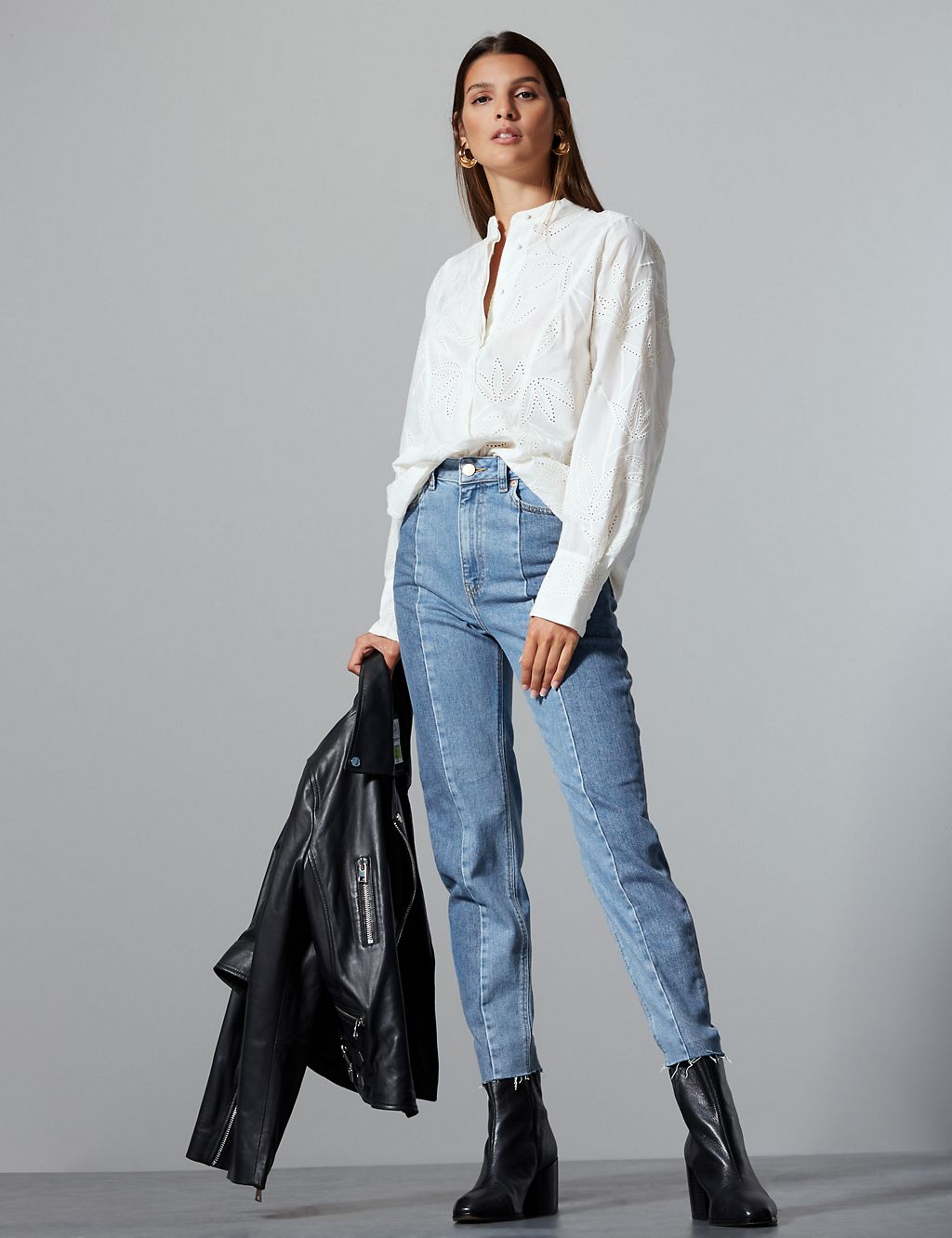 Seamed Straight Leg Jeans 2 of 6