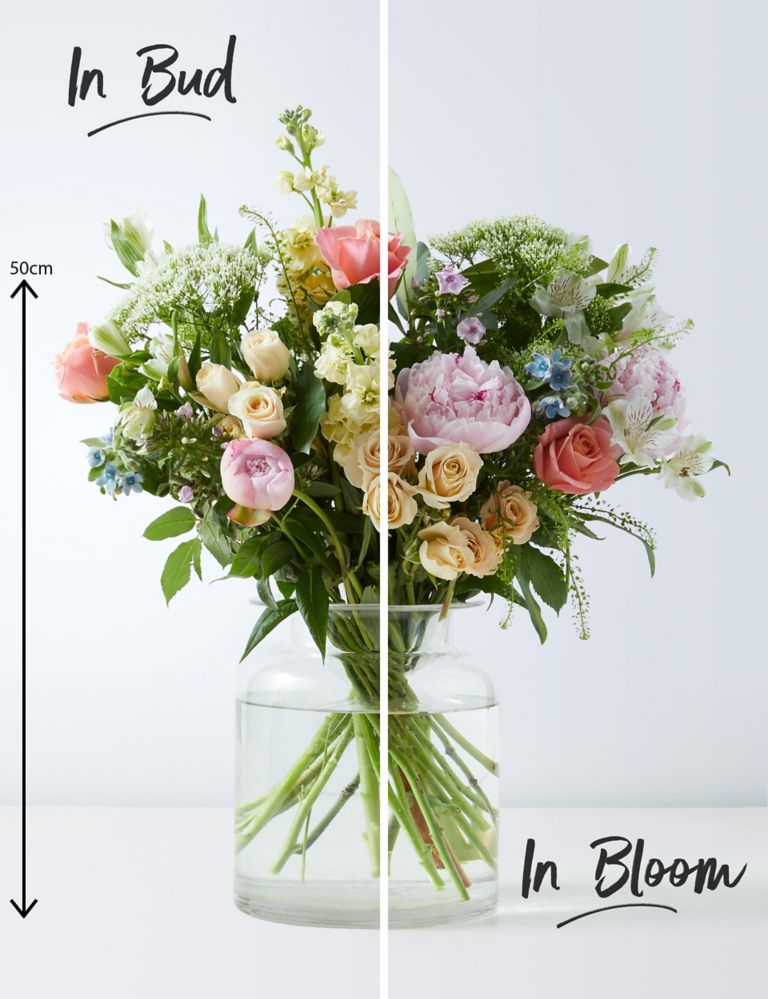 Seasonal Peonies, Roses & Stock Bouquet 3 of 4