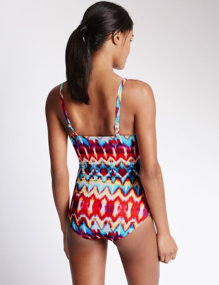 Secret Slimming™ Abstract Print Plunge Swimsuit 3 of 3