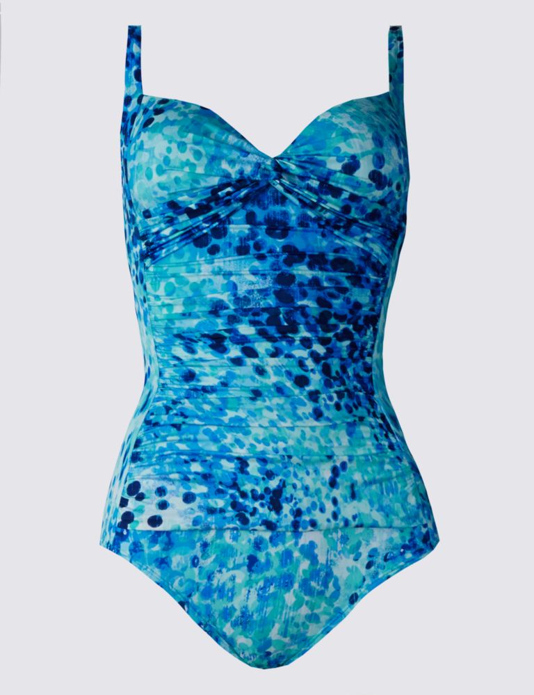 Secret Slimming™ Bubble Print Plunge Twisted Front Swimsuit 2 of 3