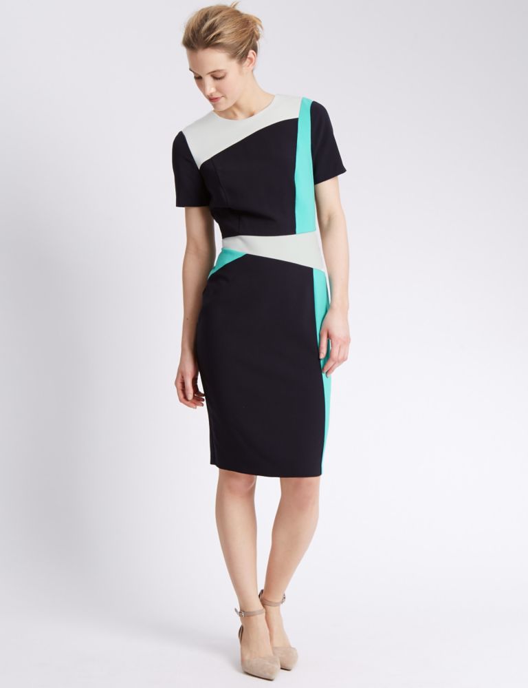 Secret Slimming™ Colour Block Shift Dress 1 of 3