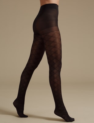 Buy Diamond Pattern Bum, Tum And Thigh Shaping Tights from Next Denmark