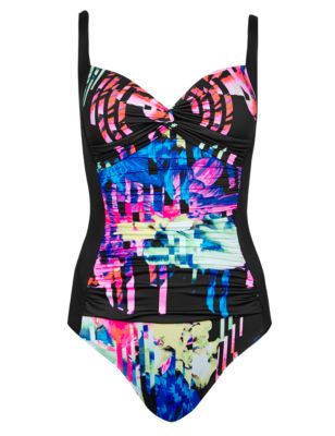 Secret Slimming™ Digital Floral Twisted Front Swimsuit | M&S Collection ...