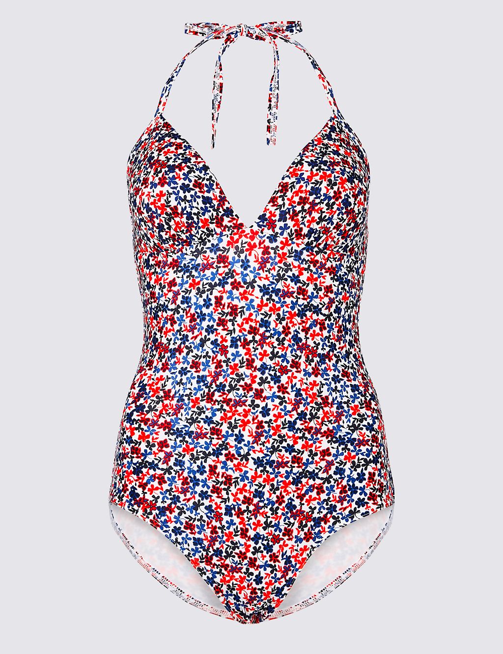 Secret Slimming™ Ditsy Floral Print Plunge Swimsuit 1 of 3