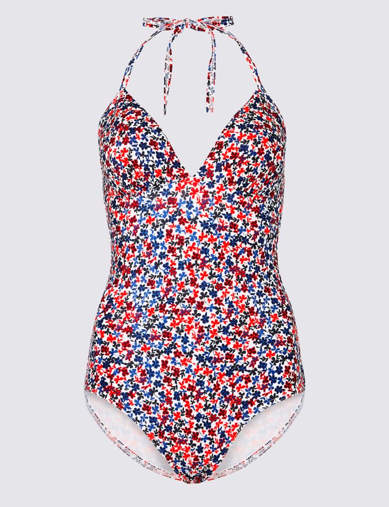 Secret Slimming™ Ditsy Floral Print Plunge Swimsuit 2 of 3