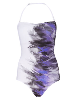 Secret Slimming™ Feather Print Padded Swimsuit Image 2 of 4