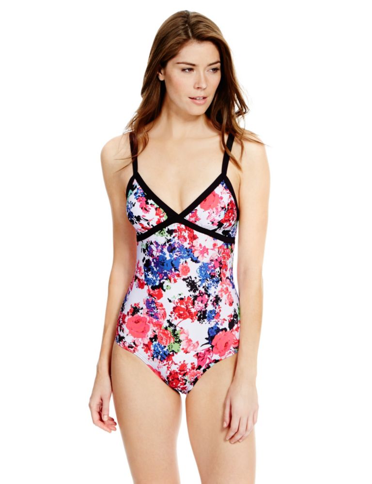 Secret Slimming™ Floral Longer Length Swimsuit 1 of 4