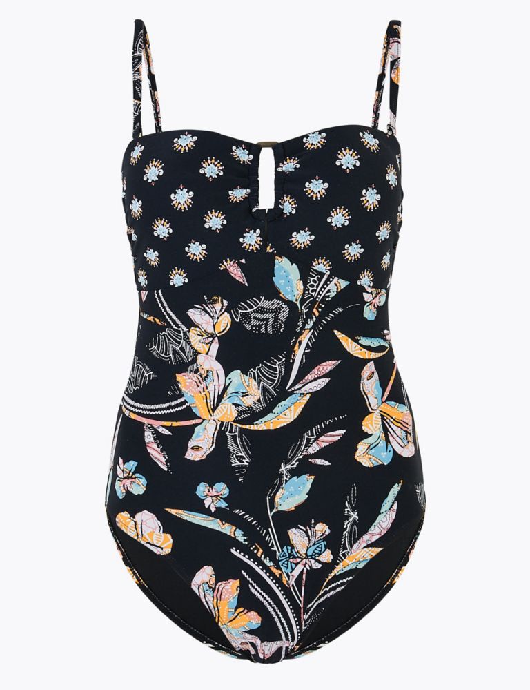Secret Slimming™ Floral Print Bandeau Swimsuit 2 of 7