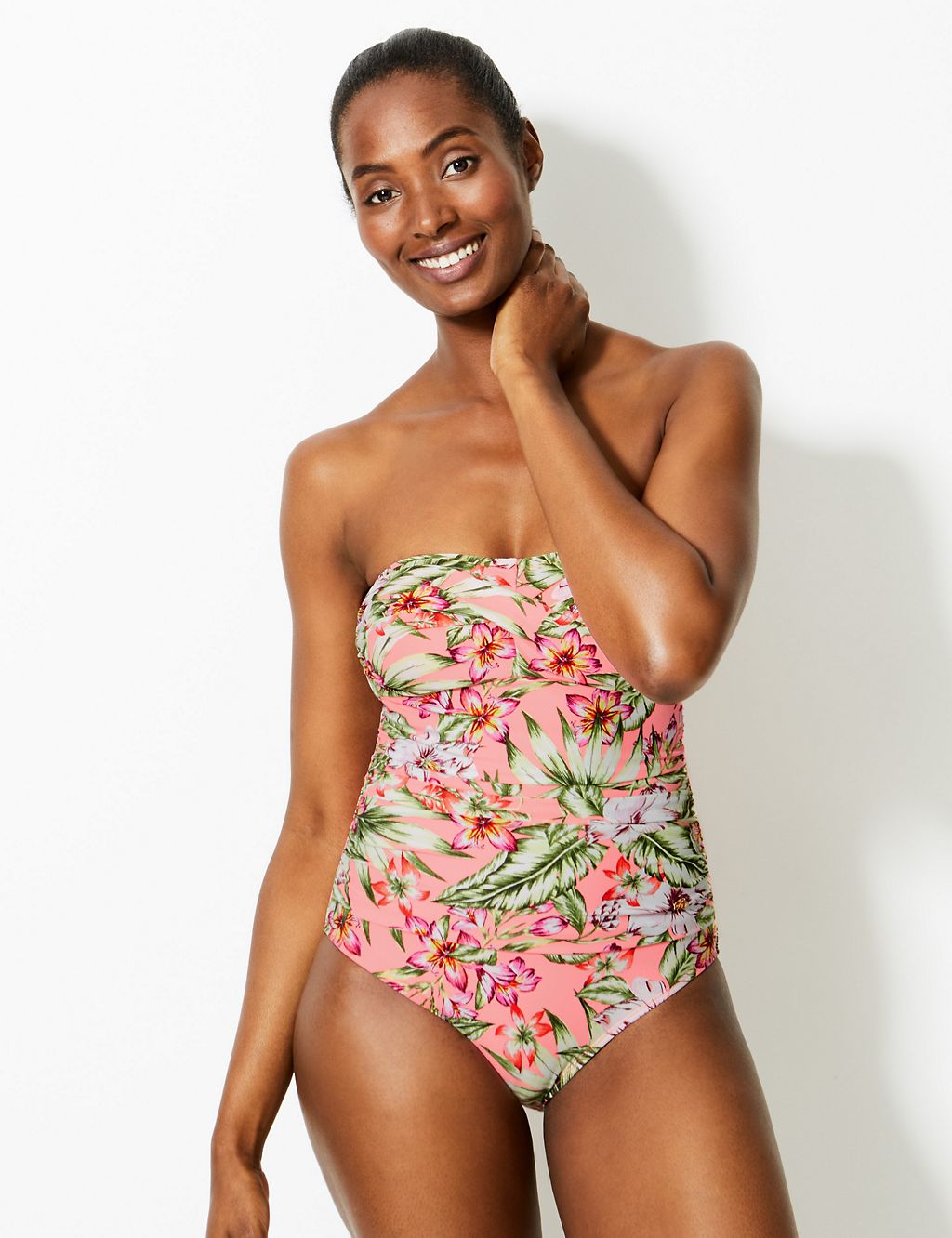 Secret Slimming™ Floral Print Bandeau Swimsuit 3 of 6