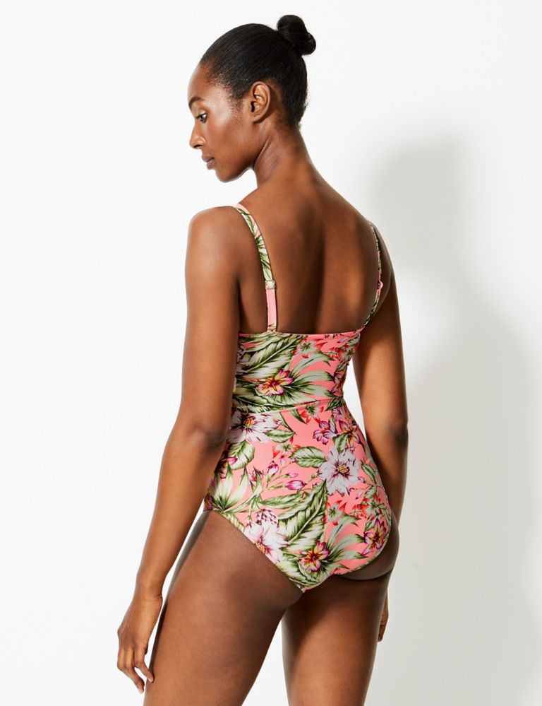 Secret Slimming™ Floral Print Bandeau Swimsuit 4 of 6
