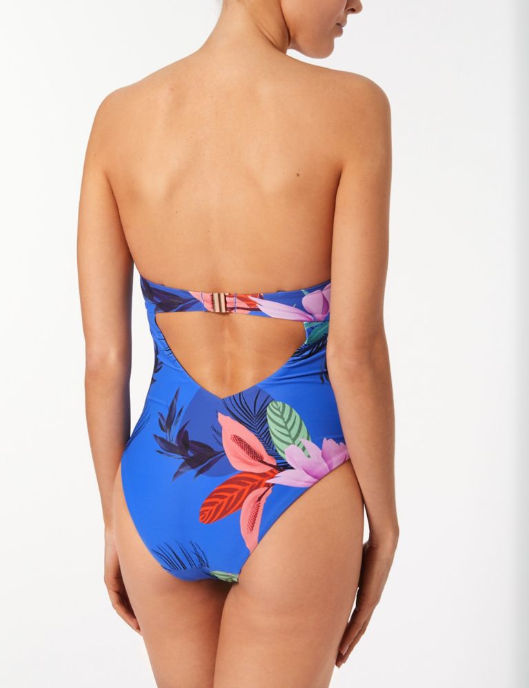 Secret Slimming™ Floral Print Bandeau Swimsuit 3 of 5