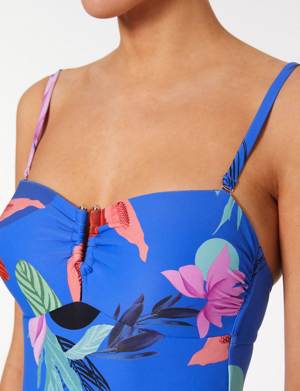 Secret Slimming™ Floral Print Bandeau Swimsuit 4 of 5