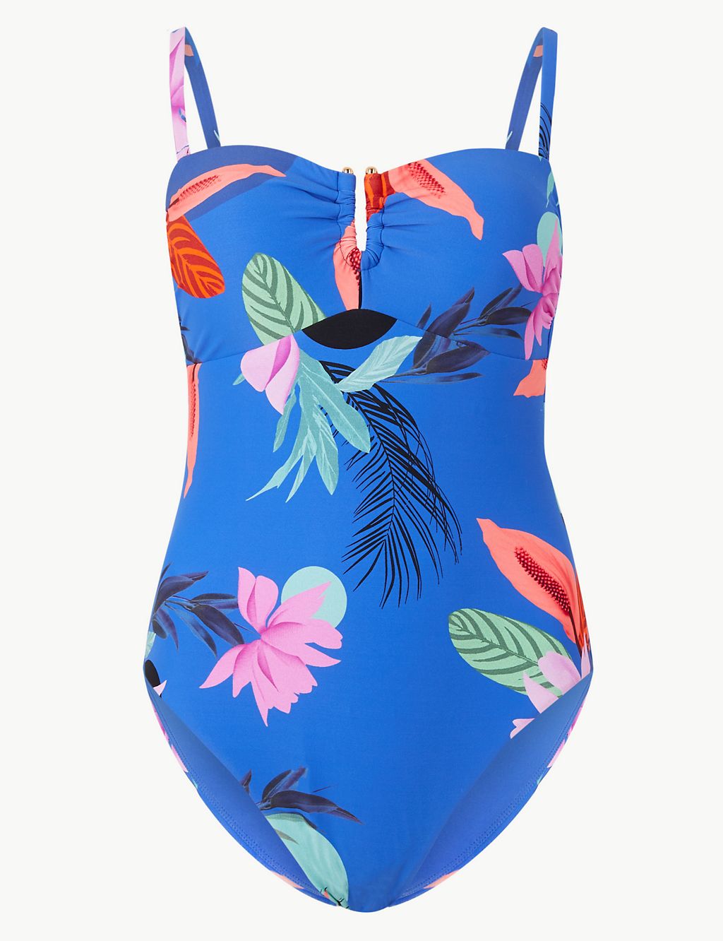 Secret Slimming™ Floral Print Bandeau Swimsuit 1 of 5