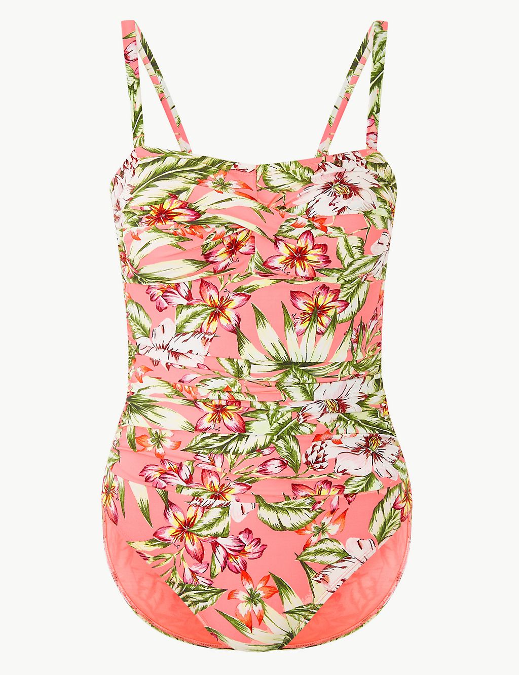 Secret Slimming™ Floral Print Bandeau Swimsuit 1 of 6