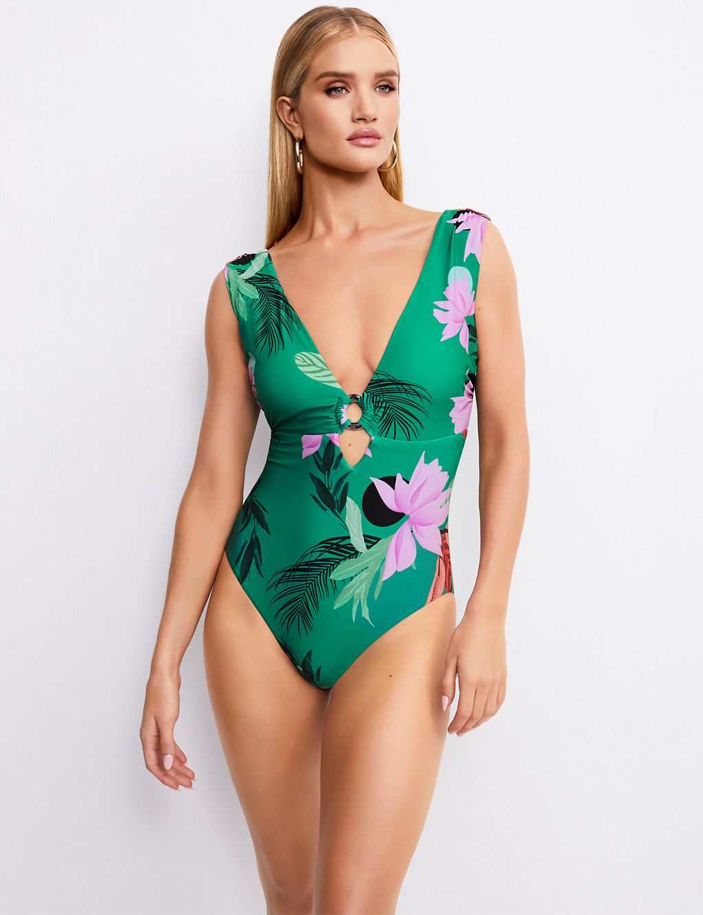 Secret Slimming™ Floral Print Plunge Swimsuit 3 of 4