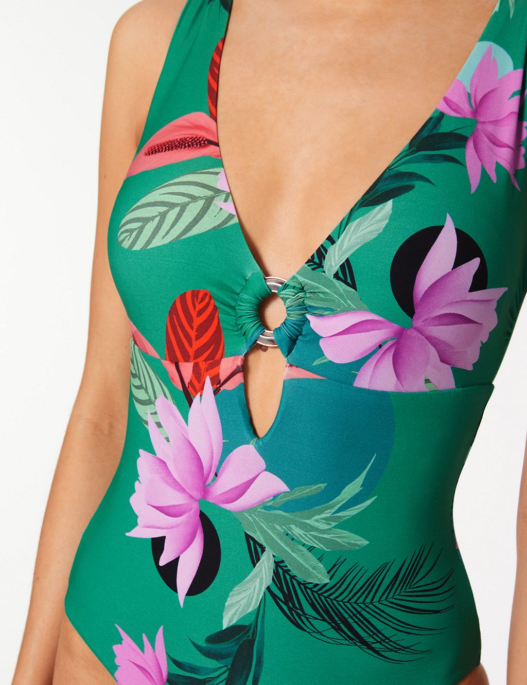 Secret Slimming™ Floral Print Plunge Swimsuit 4 of 4
