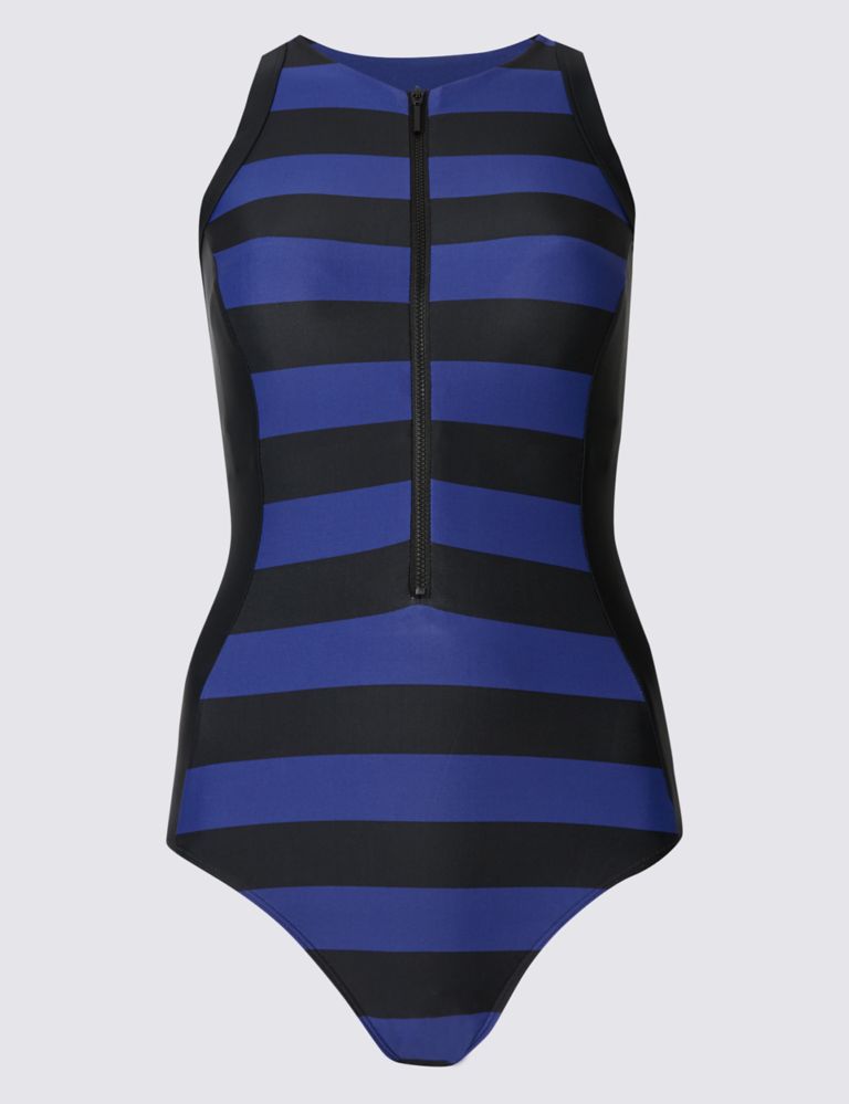 Secret Slimming™ High Neck Striped Swimsuit 2 of 3