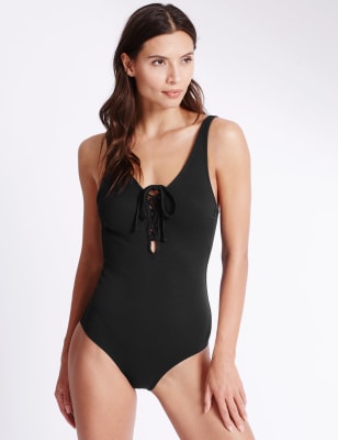 Secret Slimming™ Lace-up Swimsuit, M&S Collection