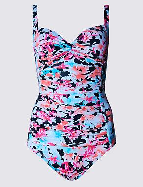Secret Slimming™ Longer Length Floral Twisted Front Swimsuit Image 2 of 3