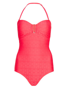 Secret Slimming™ Longer Length Textured Padded Swimsuit Image 2 of 4