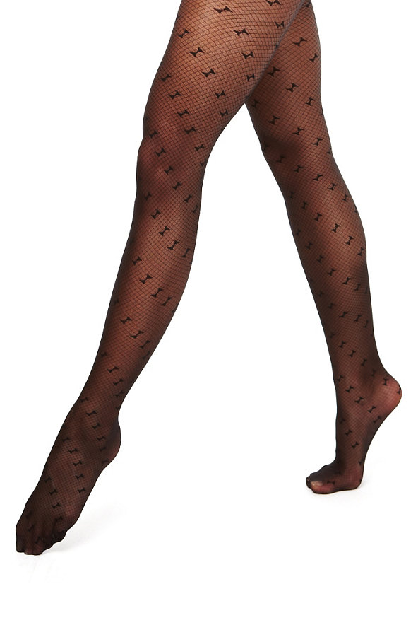 Secret Slimming™ Mesh Bow Tights Image 1 of 1