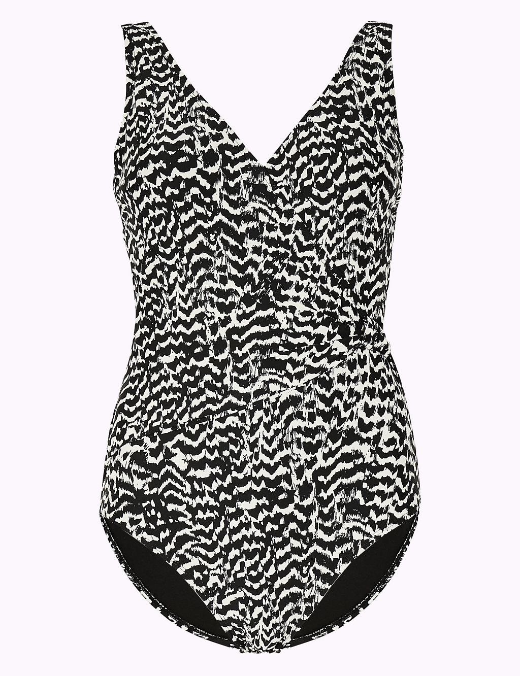 Secret Slimming™ Monochrome Print Plunge Swimsuit 1 of 3