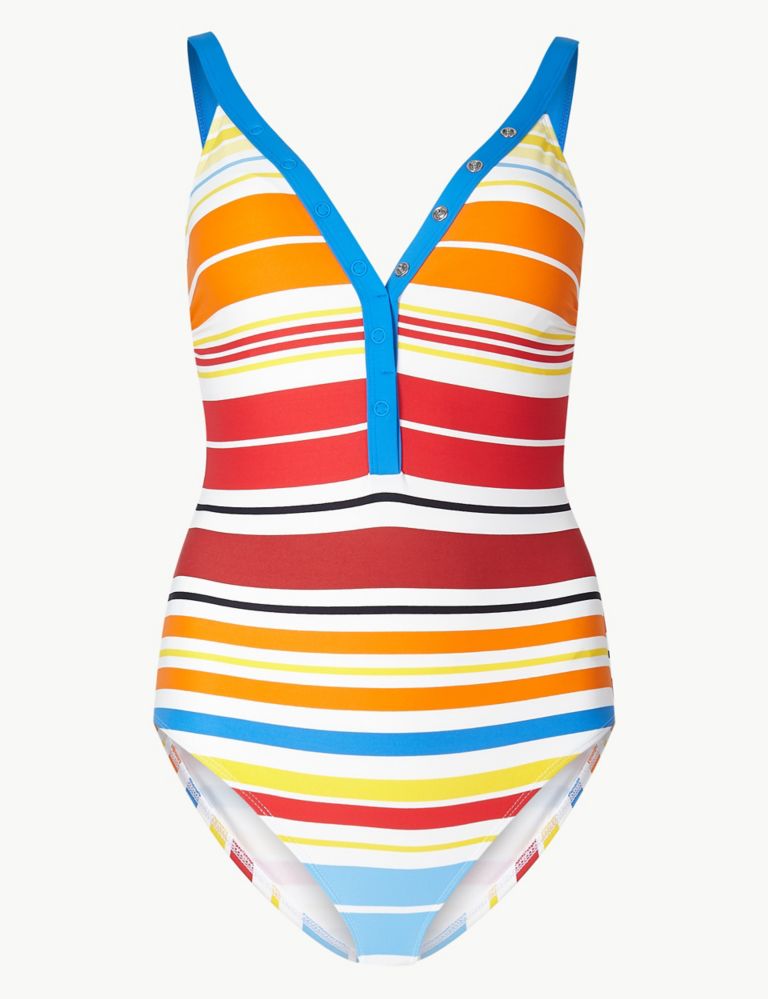 Secret Slimming™ Multi-Colour Striped Swimsuit 2 of 4