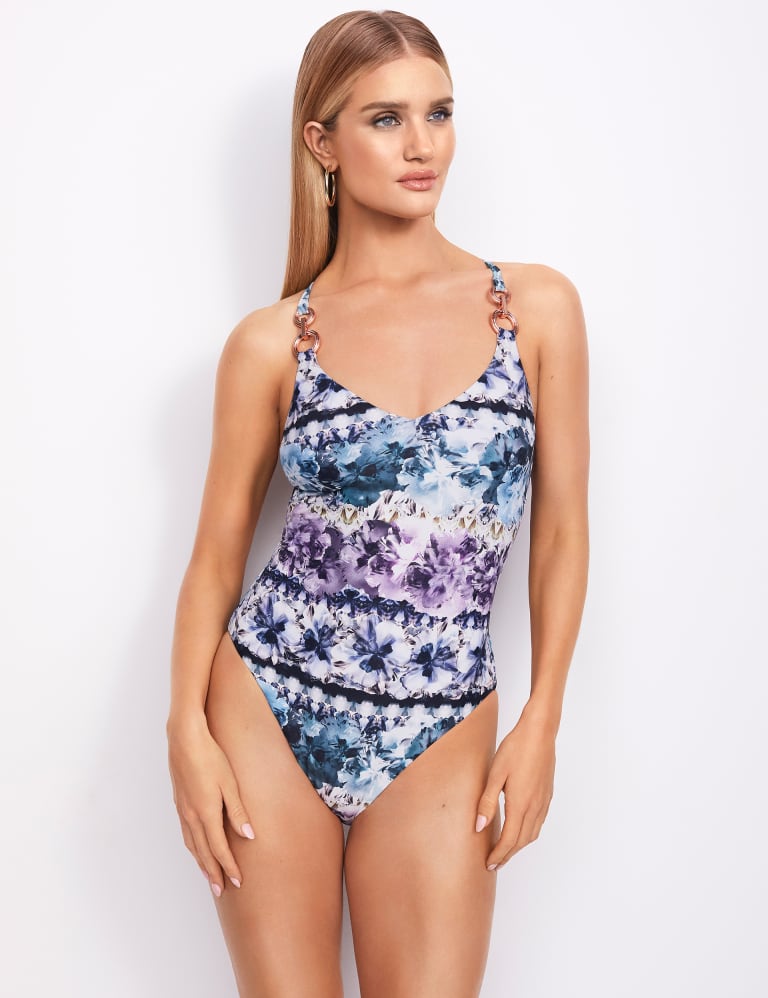 Secret Slimming™ Ombre Plunge Swimsuit 1 of 4