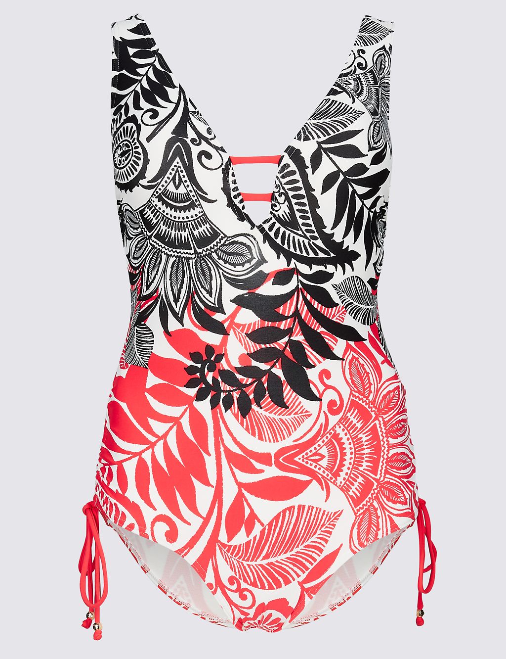 Secret Slimming™ Paisley Print Plunge Swimsuit 1 of 5